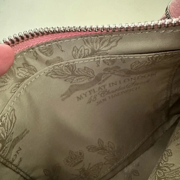My Flat in London - Letters to the Queen Pink Leather Wristlet - Picture 8 of 9